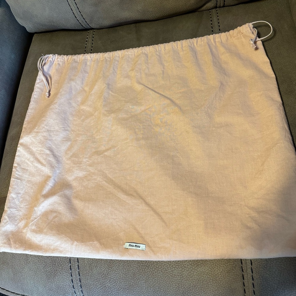 Miu Miu Logo Dust Cover Bag Drawstring Medium 🧡